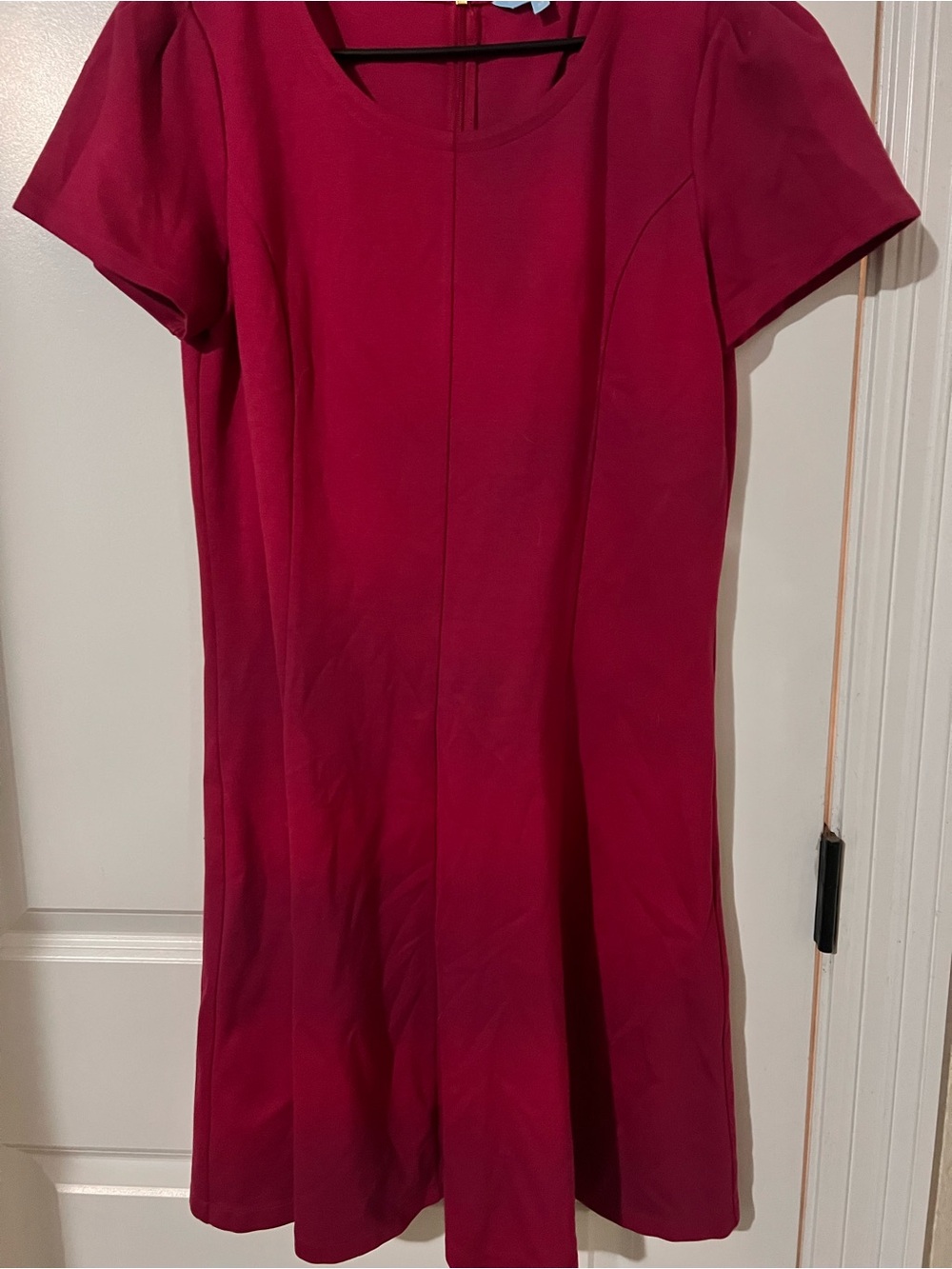 Draper James Women's Short Sleeve Fit-and-Flare Dress- Berry